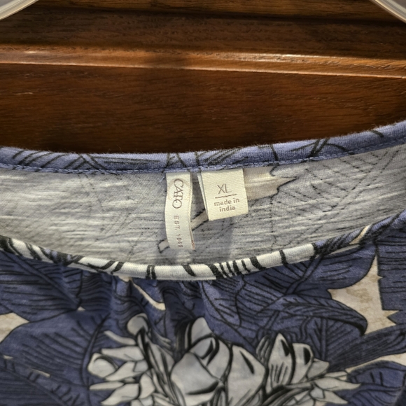 Cato Blue and White Relaxed Blouse - Picture 5 of 5